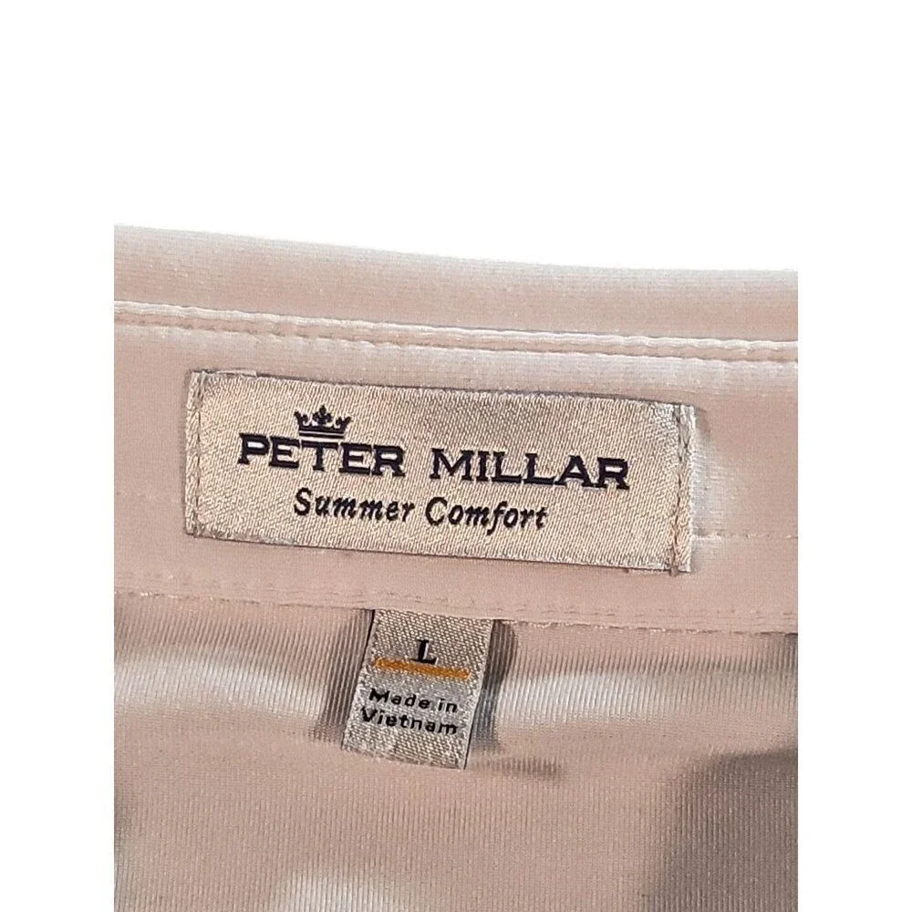 Peter Millar‎ Summer Comfort Polo Men Sz L Striped Buffalo Cup Health Hackers PT